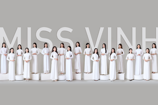 Các thí sinh Miss Vinh duyên dáng trong tà áo dài truyền thống