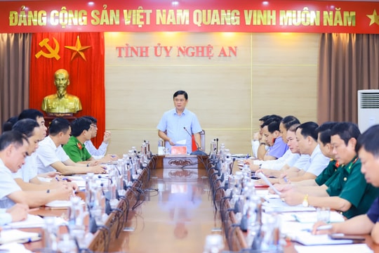 Thường trực Tỉnh ủy Nghệ An giao ban khối Nội chính tháng 9/2023