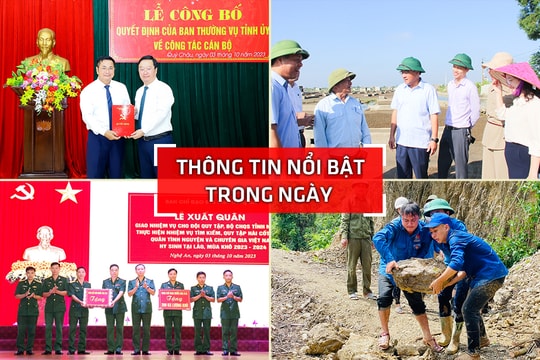 Nghệ An: Thông tin nổi bật ngày 3/10
