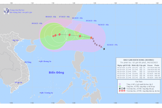 Tin bão gần Biển Đông, cơn bão Koinu