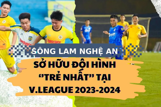 Sông Lam Nghệ An sở hữu đội hình trẻ nhất tại V.League 2023-2024