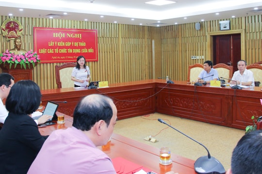 Đoàn đại biểu Quốc hội tỉnh Nghệ An lấy ý kiến góp ý dự thảo Luật Các tổ chức tín dụng (sửa đổi)