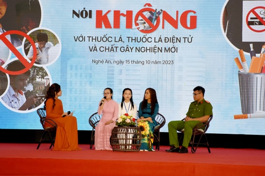 Hơn 1.500 học sinh Nghệ An được tuyên truyền về tác hại của thuốc lá điện tử 