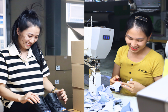 Vẻ đẹp của nữ công nhân trong lao động, sản xuất