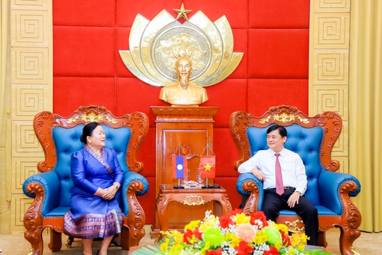 Bí thư Tỉnh ủy Nghệ An Thái Thanh Quý tiếp đoàn công tác thủ đô Viêng Chăn, Cộng hòa Dân chủ Nhân dân Lào