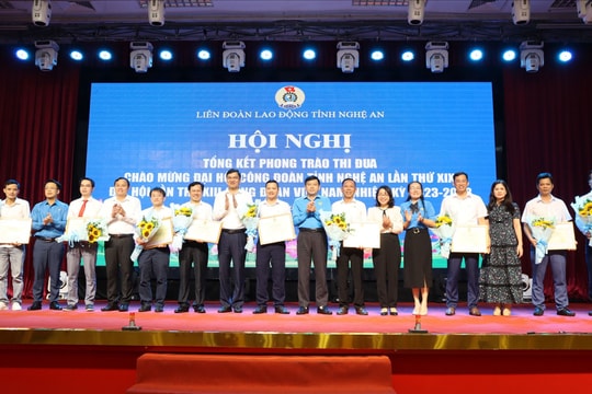 Tổng kết phong trào thi đua chào mừng Đại hội Công đoàn Nghệ An lần thứ XIX, nhiệm kỳ 2023-2028