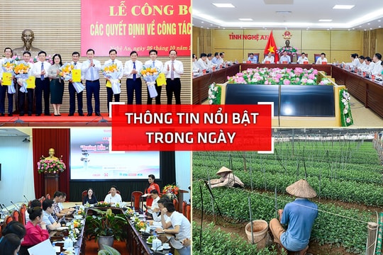 Nghệ An: Thông tin nổi bật ngày 26/10