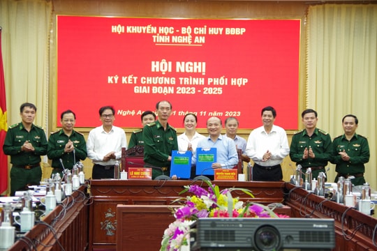 Bộ Chỉ huy Bộ đội Biên phòng và Hội Khuyến học tỉnh Nghệ An ký kết chương trình phối hợp 