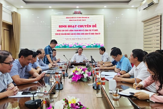 Đảng ủy Ban Tổ chức Tỉnh ủy tổ chức sinh hoạt chuyên đề