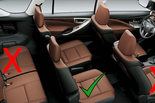 Các vị trí kém an toàn nhất trên xe ô tô
