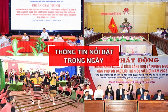 Nghệ An: Thông tin nổi bật ngày 14/11