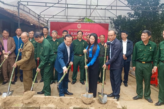 Khởi công xây dựng nhà 'Nghĩa tình đồng đội' tại huyện Thanh Chương