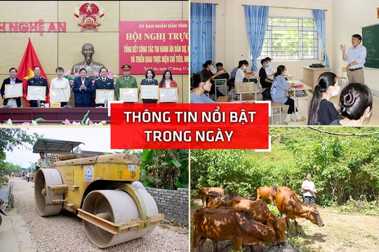 Nghệ An: Thông tin nổi bật ngày 27/11