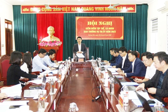 Thị ủy Hoàng Mai tổ chức kiểm điểm tập thể và cá nhân Ban Thường vụ