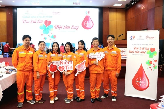 Công ty Điện lực Nghệ An hiến tặng 174 đơn vị máu hưởng ứng 'Tuần lễ hồng EVN'