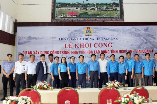 Khởi công xây dựng giai đoạn 1 công trình Nhà Văn hóa Lao động tỉnh Nghệ An 