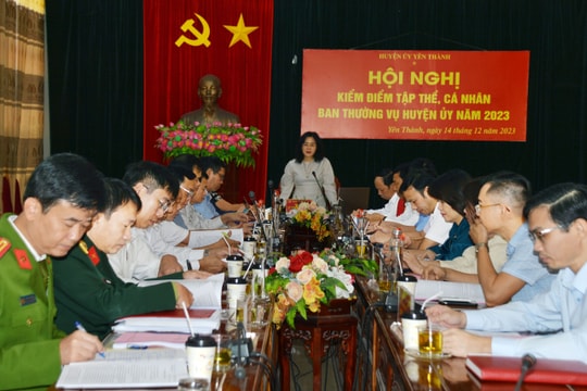 Phó Chủ tịch UBND tỉnh dự Hội nghị kiểm điểm tập thể, cá nhân Ban Thường vụ Huyện ủy Yên Thành
