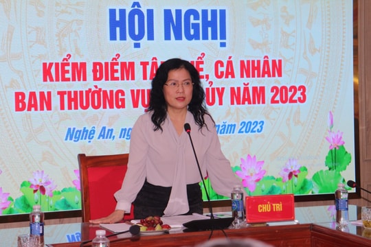 Ban Thường vụ Đảng ủy Khối Các cơ quan tỉnh kiểm điểm công tác lãnh đạo xây dựng Đảng năm 2023