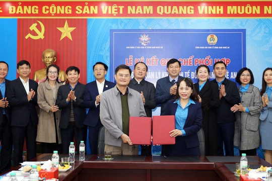 Ký kết Quy chế phối hợp giữa Ban Quản lý Khu Kinh tế Đông Nam và Công đoàn Khu Kinh tế Đông Nam 