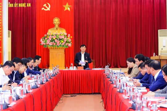 Ban Thường vụ Tỉnh ủy Nghệ An kiểm điểm tập thể, cá nhân năm 2023