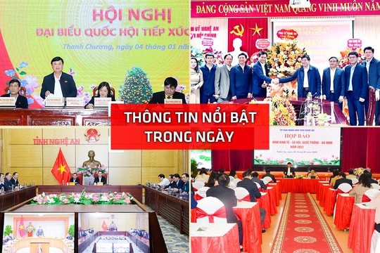 Nghệ An: Thông tin nổi bật ngày 4/1