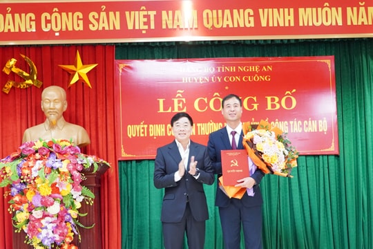 Con Cuông có tân Phó Bí thư Thường trực Huyện ủy