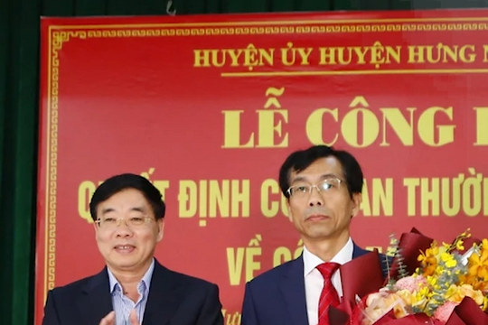 Hưng Nguyên có Phó Bí thư Thường trực Huyện uỷ mới