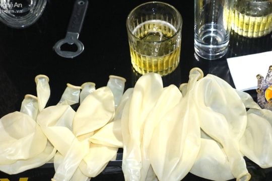 Phát hiện cơ sở kinh doanh bóng cười trái phép tại thành phố Vinh