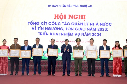 Nghệ An triển khai công tác quản lý nhà nước về tín ngưỡng, tôn giáo năm 2024