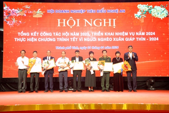 Hội Doanh nghiệp tiêu biểu Nghệ An ủng hộ 'Tết Vì người nghèo Xuân Giáp Thìn - 2024' hơn 13 tỷ đồng