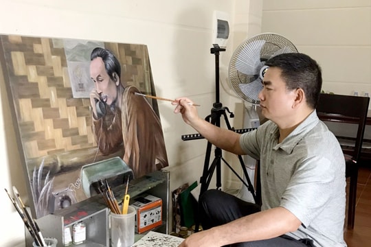 Họa sĩ xứ Nghệ phục dựng chân dung màu người thân Chủ tịch Hồ Chí Minh