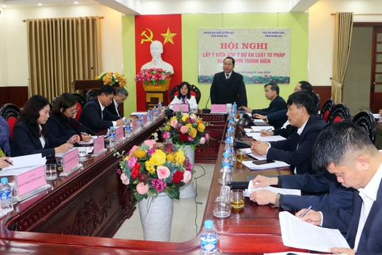 Đoàn đại biểu Quốc hội tỉnh lấy ý kiến góp ý Dự án Luật Tư pháp người chưa thành niên