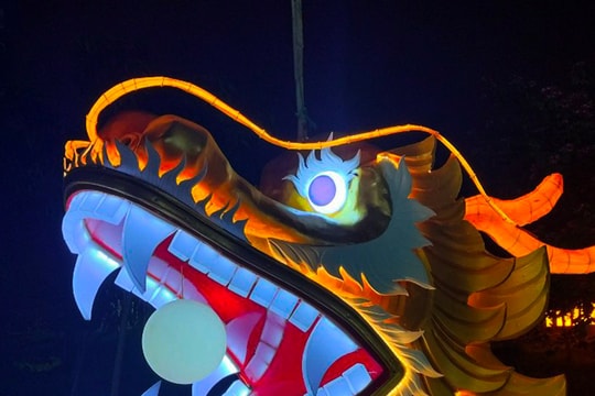 Cận cảnh linh vật rồng dài gần 30m đón Tết Giáp Thìn 2024 tại Nghệ An