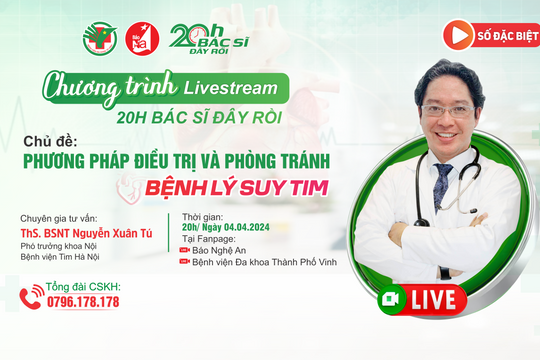 Chương trình livestream 'Phương pháp điều trị và phòng tránh bệnh lý suy tim' 20h ngày 4/4