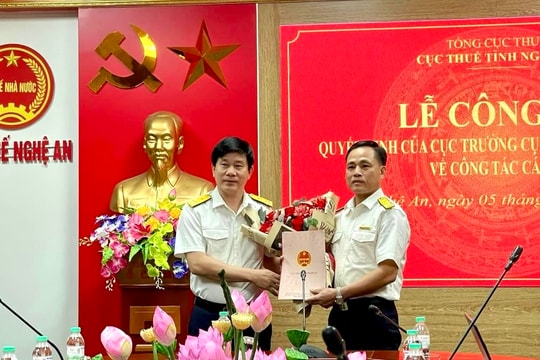  Cục Thuế Nghệ An công bố quyết định về công tác cán bộ