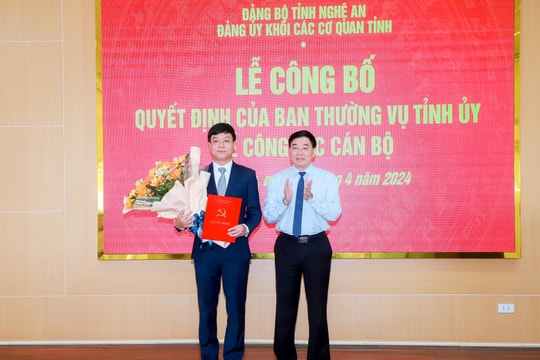 Ban Thường vụ Tỉnh ủy Nghệ An điều động, phân công, chỉ định Bí thư Thị ủy Thái Hòa giữ chức Bí thư Đảng ủy Khối Các cơ quan tỉnh
