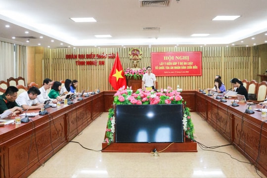 Đoàn đại biểu Quốc hội tỉnh lấy ý kiến góp ý vào Dự thảo Luật Tổ chức Tòa án nhân dân (sửa đổi)