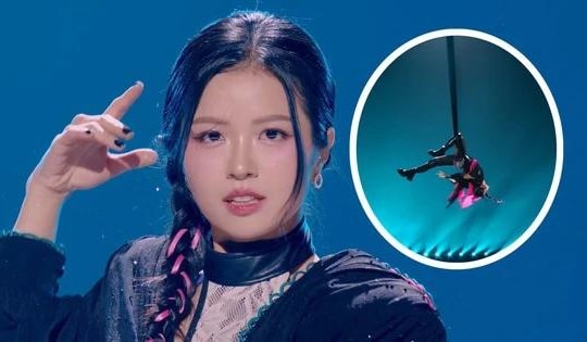 Suni Hạ Linh gây kinh ngạc khi đu dây cao 10m ở show Trung Quốc