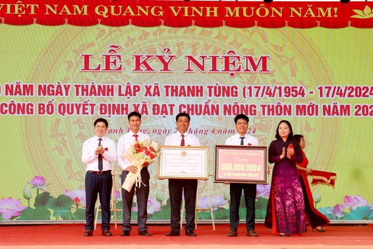 Xã Thanh Tùng kỷ niệm 70 năm ngày thành lập và đón Bằng công nhận đạt chuẩn nông thôn mới