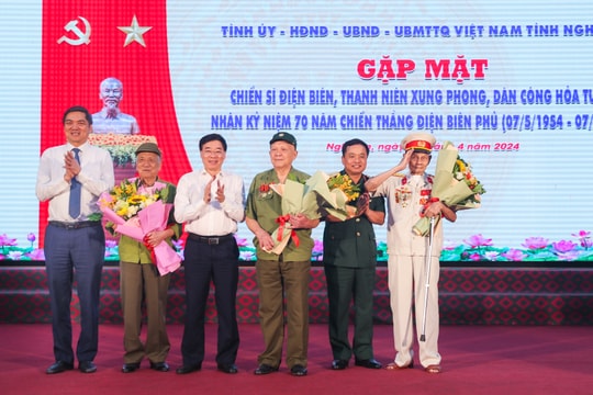 Nghệ An gặp mặt chiến sĩ Điện Biên, thanh niên xung phong, dân công hỏa tuyến nhân kỷ niệm 70 năm Chiến thắng Điện Biên Phủ
