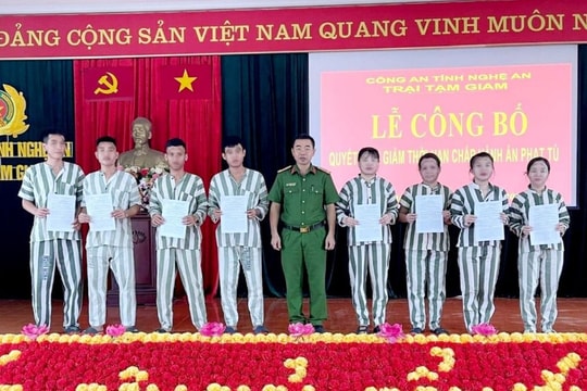 Nghệ An giảm thời hạn chấp hành án phạt tù cho 18 phạm nhân dịp 30/4