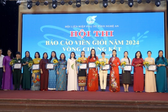Hội Liên hiệp phụ nữ tỉnh trao giải Hội thi 'Báo cáo viên giỏi' năm 2024