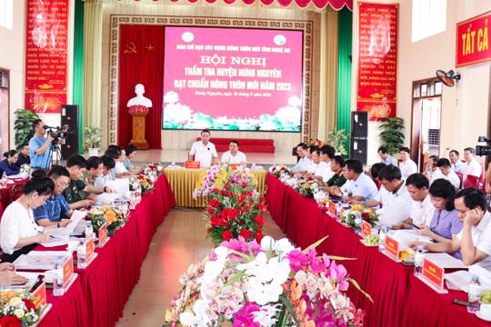 Phó Chủ tịch UBND tỉnh thẩm tra các nội dung, tiêu chí Huyện nông thôn mới tại Hưng Nguyên