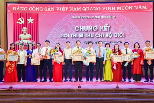 Trao giải Hội thi Bí thư Chi bộ giỏi năm 2024 Đảng bộ Khối Các cơ quan tỉnh Nghệ An