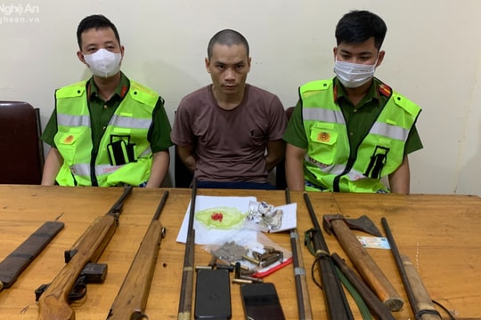 Công an Nghệ An bắt giữ đối tượng tàng trữ trái phép ma túy và vũ khí quân dụng