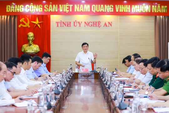 Thường trực Tỉnh ủy Nghệ An tổ chức giao ban với các cơ quan trong khối Nội chính