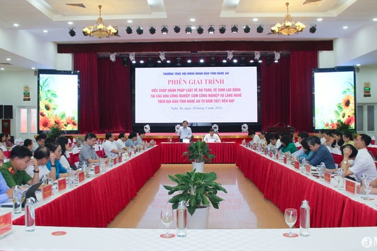 Nghệ An tổ chức phiên giải trình về công tác đảm bảo an toàn, vệ sinh lao động