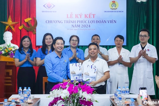 Công đoàn ngành Giáo dục Nghệ An ký kết quy chế phối hợp với Bệnh viện Thái An