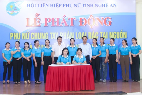 Nghệ An phát động phụ nữ chung tay phân loại rác tại nguồn và hạn chế sử dụng túi ni lông