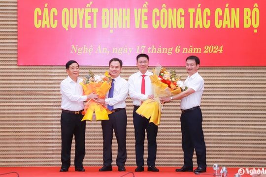 Đồng chí Hoàng Thanh Linh và Nguyễn Văn Chiến được bổ nhiệm giữ chức Phó Chánh Thanh tra tỉnh Nghệ An